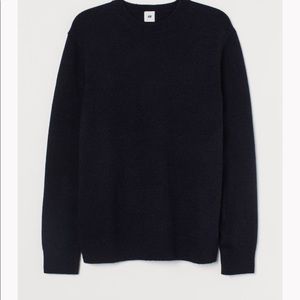 Knit Lambswool Sweater Navy Blue
